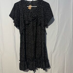 Clearing Out My Closet-Black and White Polka Dot Dress Size M